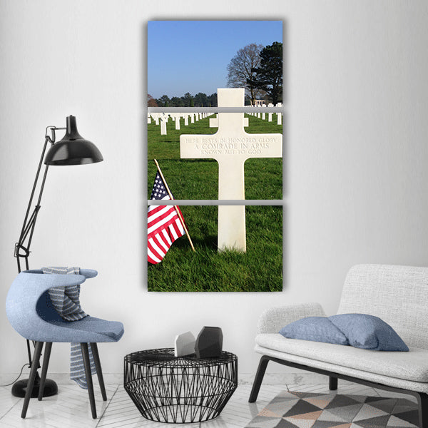 Cemetery normandy landing june Vertical Canvas Wall Art