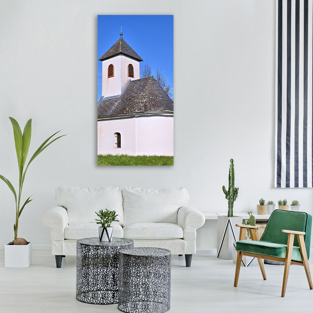 chapel sky autumn meadow tree Canvas Wall Art