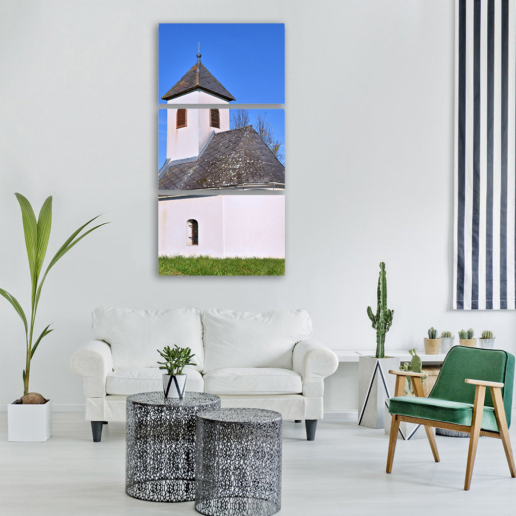 chapel sky autumn meadow tree Canvas Wall Art