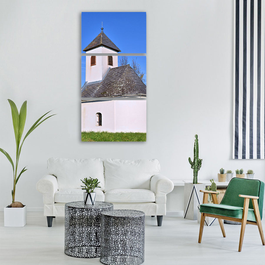 chapel sky autumn meadow tree Canvas Wall Art