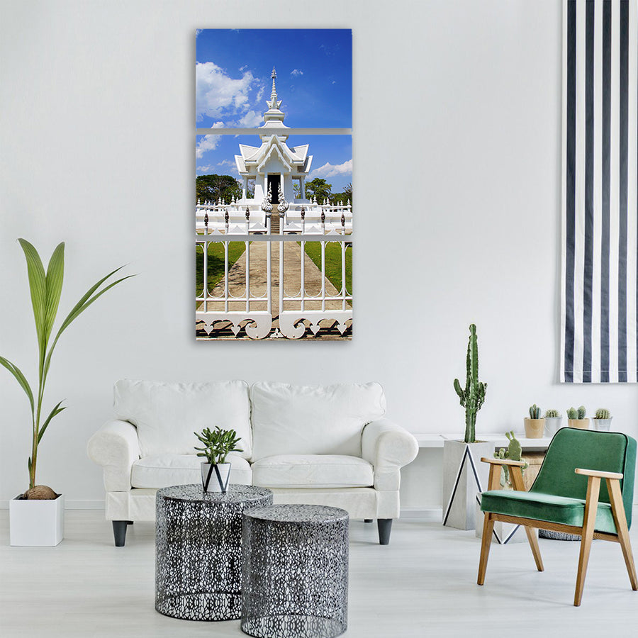 chiang rai thailand white temple Vertical Canvas Wall Art