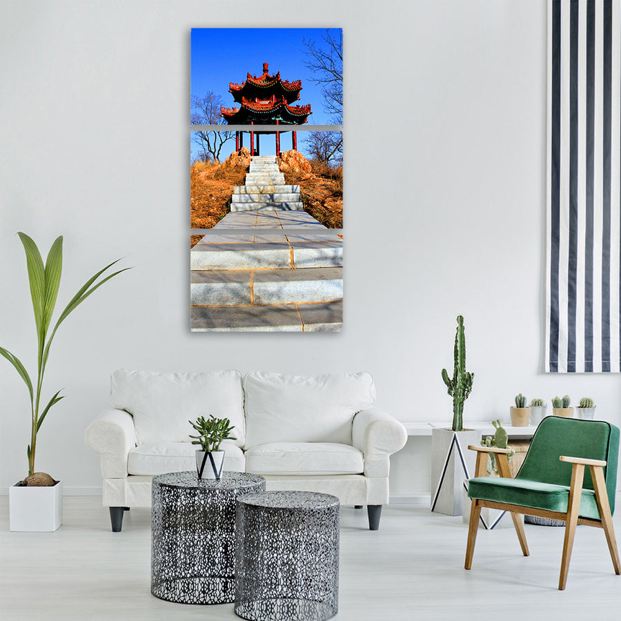 china asia pagoda east asian Vertical Canvas Wall Art