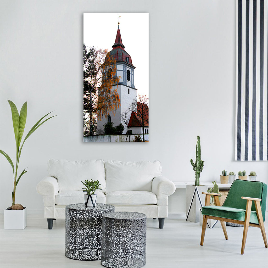 church red architecture building Vertical Canvas Wall Art