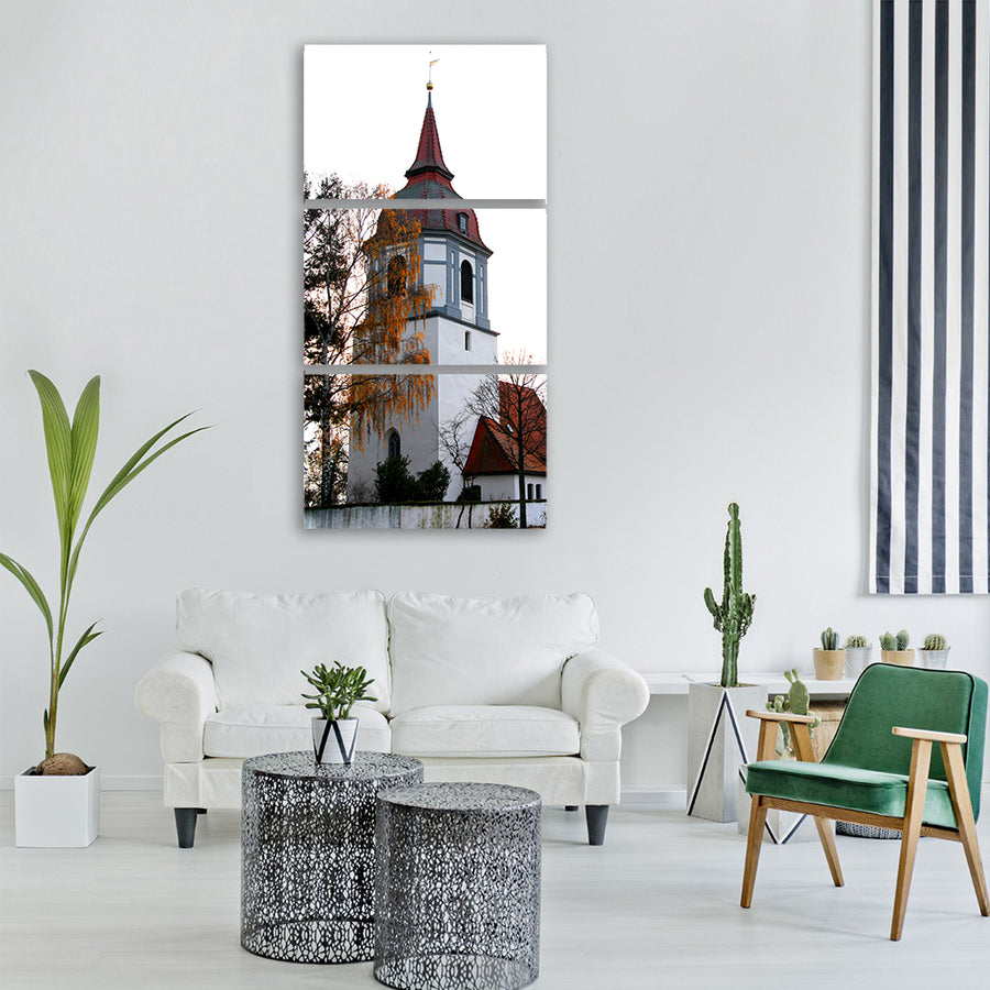 church red architecture building Vertical Canvas Wall Art