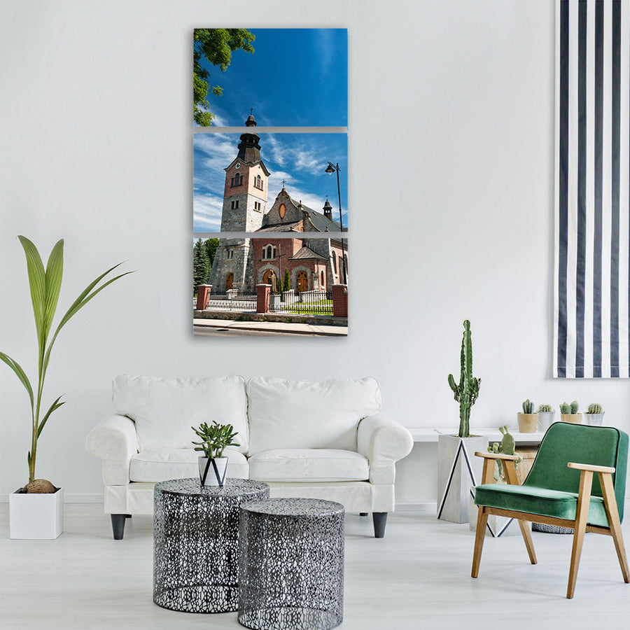 church poland city blue sky Vertical Canvas Wall Art