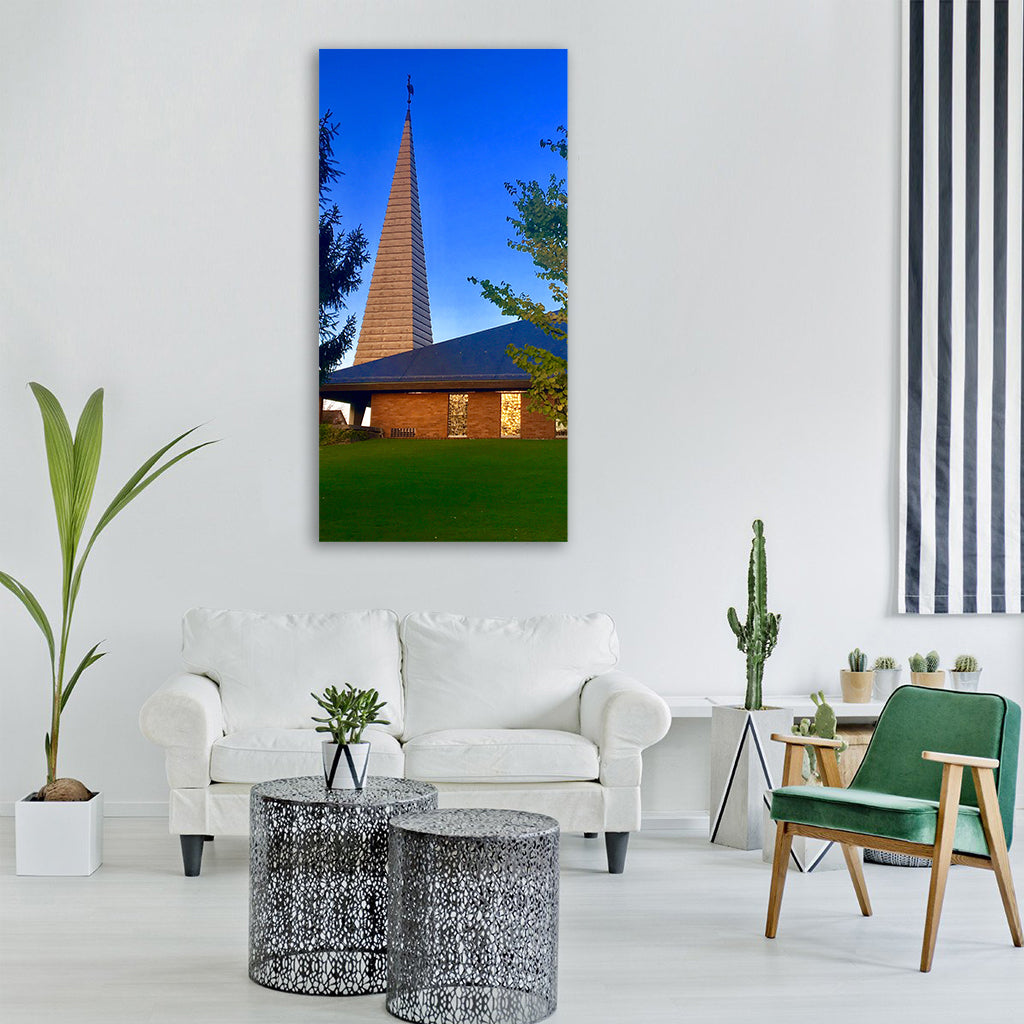 church zollikon chapel summer sky Vertical Canvas Wall Art