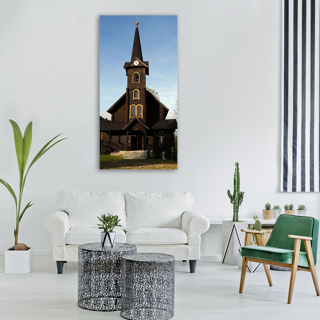 church autumn slovakia country Vertical Canvas Wall Art