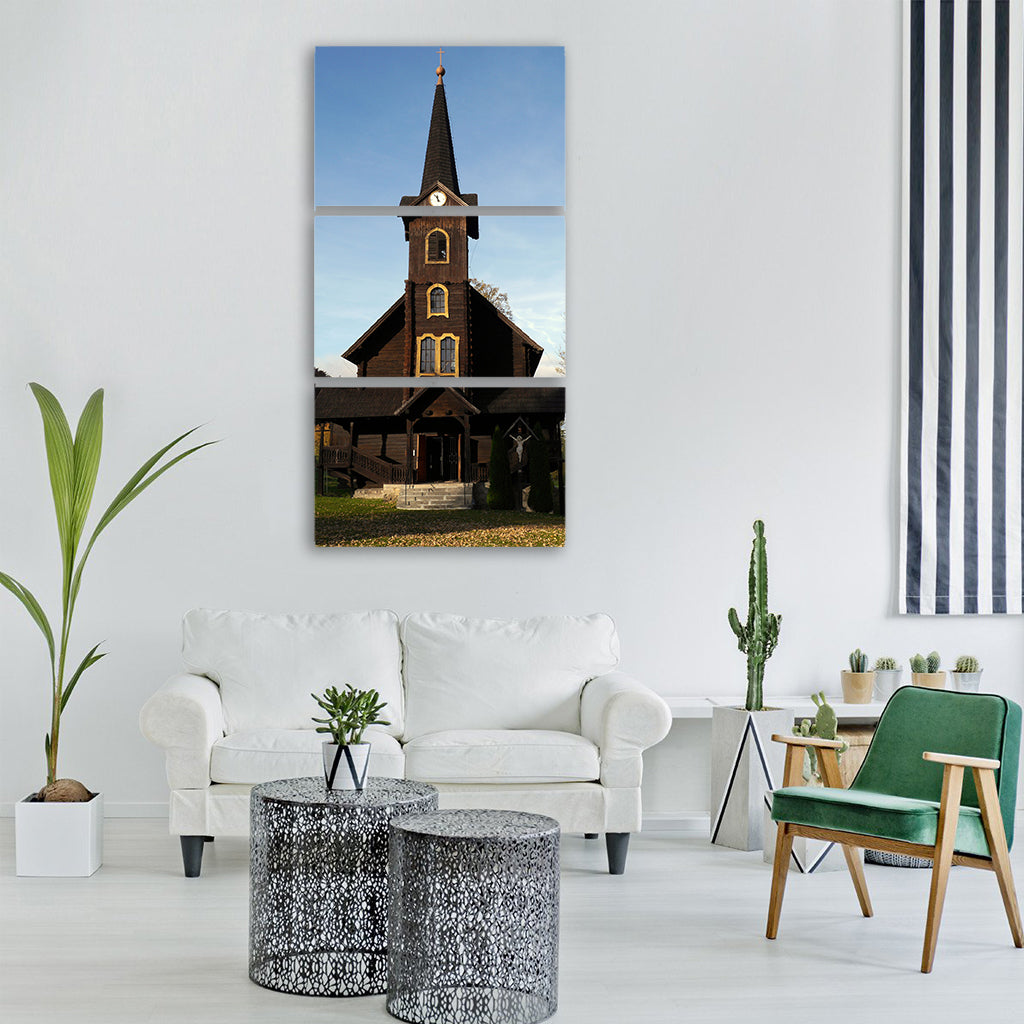 church autumn slovakia country Vertical Canvas Wall Art