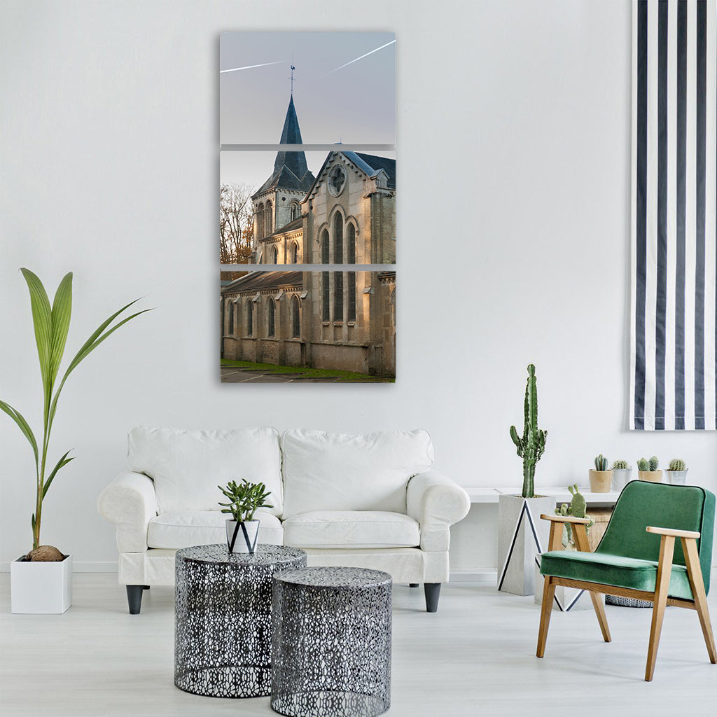 church sky color fall religion Vertical Canvas Wall Art