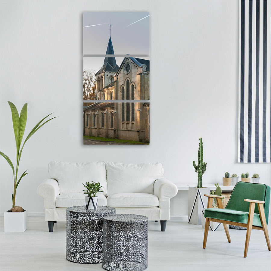 church sky color fall religion Vertical Canvas Wall Art