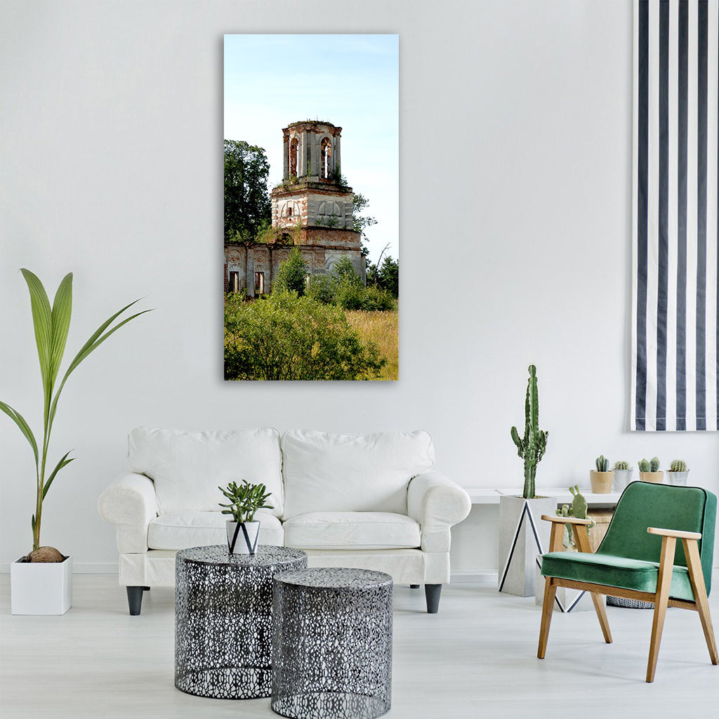 church building architecture Vertical Canvas Wall Art