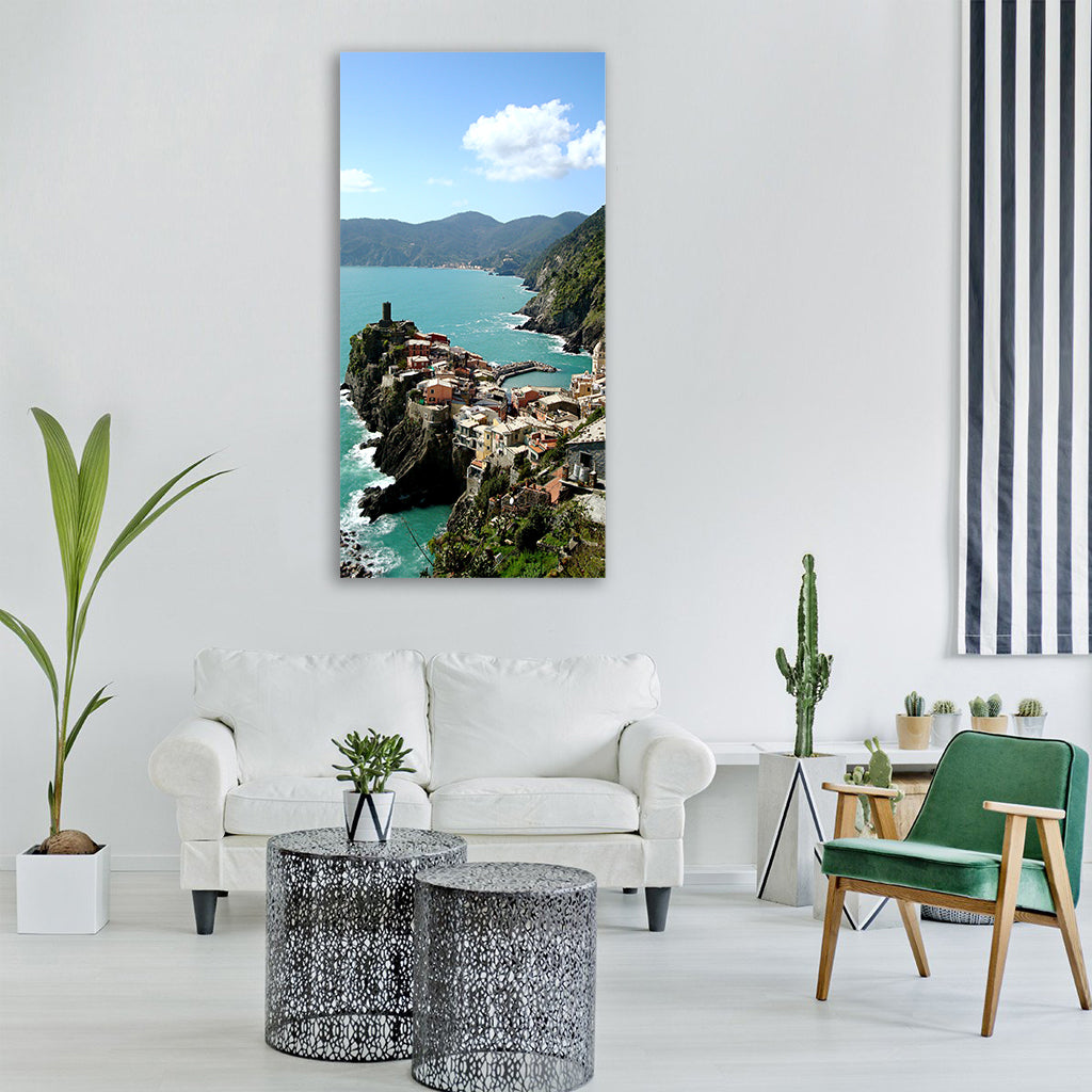 cinque terre italy mediterranean Vertical Canvas Wall Art