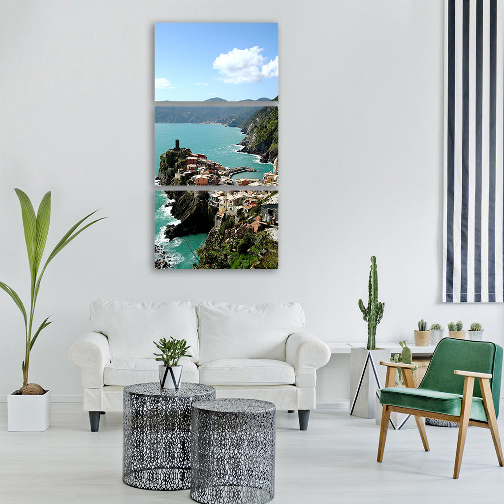 cinque terre italy mediterranean Vertical Canvas Wall Art