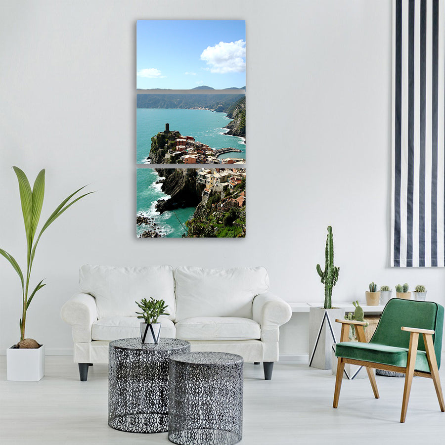 cinque terre italy mediterranean Vertical Canvas Wall Art