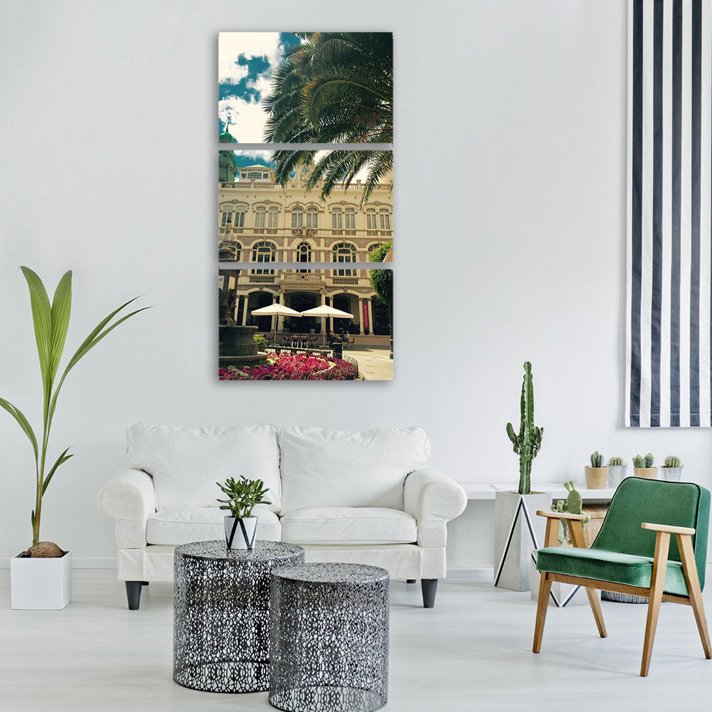 city coffe break weekend hotel Vertical Canvas Wall Art
