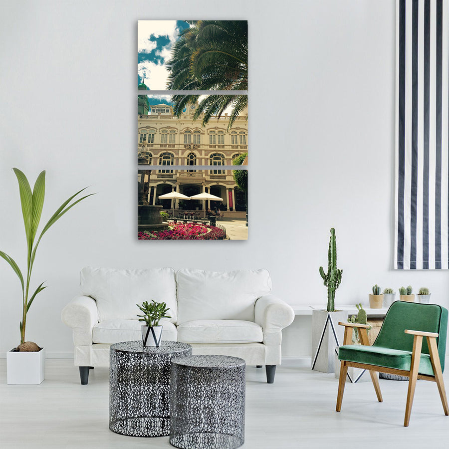 city coffe break weekend hotel Vertical Canvas Wall Art