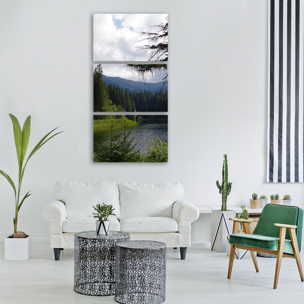 clear lake slovakia water forest Vertical Canvas Wall Art