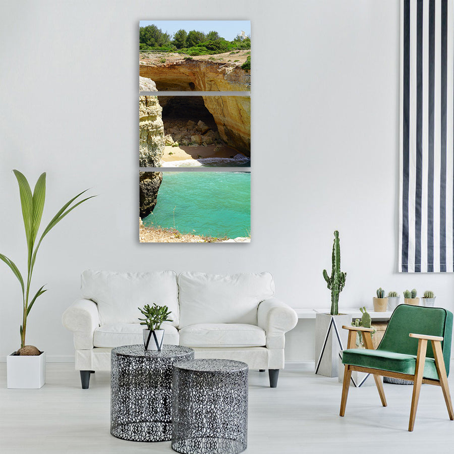 cliff beach nature vacations water Vertical Canvas Wall Art