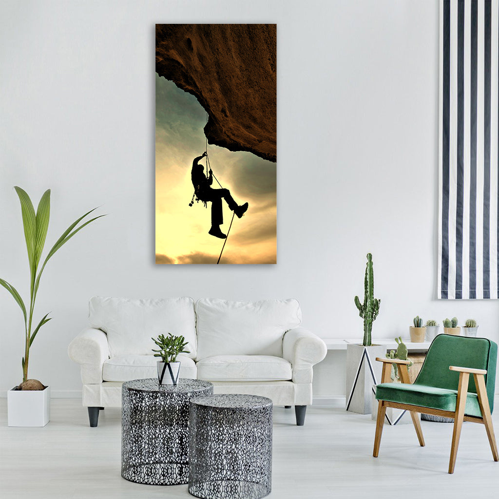 climber mountaineer mountaineering Vertical Canvas Wall Art