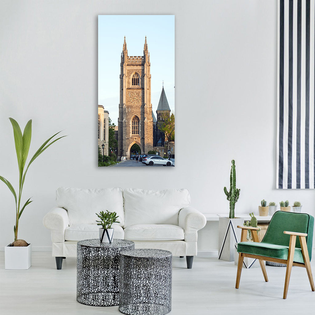 clock tower university architecture Vertical Canvas Wall Art