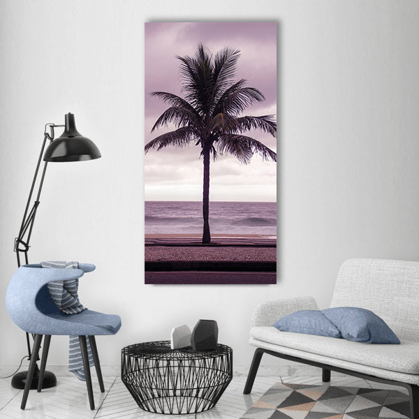 Coconut tree beach sea rio Vertical Canvas Wall Art