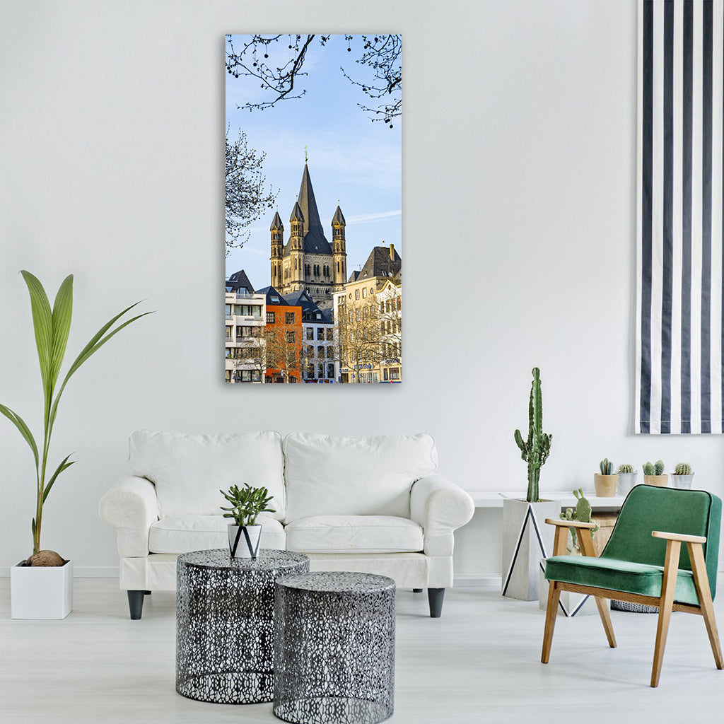cologne germany city architecture Vertical Canvas Wall Art