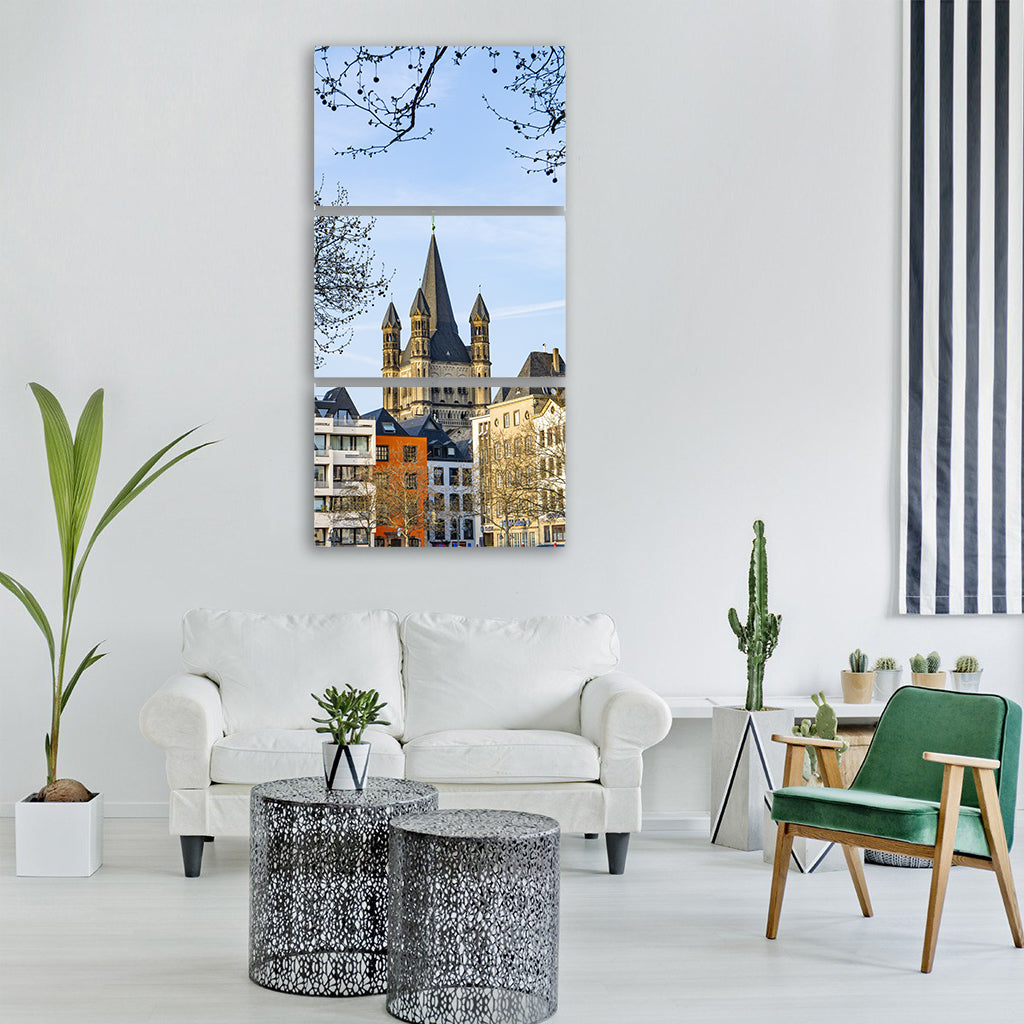cologne germany city architecture Vertical Canvas Wall Art