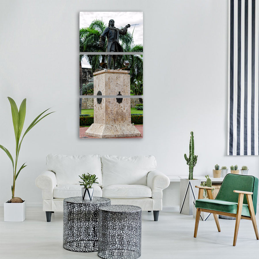 colombia statue cartagena caribbean Vertical Canvas Wall Art