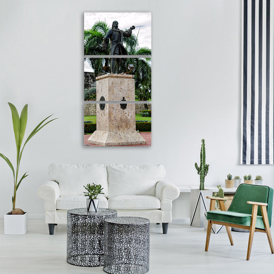 Colombia statue cartagena caribbean Vertical Canvas Wall Art