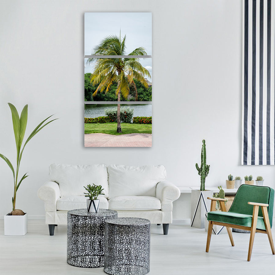 colombia caribbean cartagena palm Vertical Canvas Wall Art