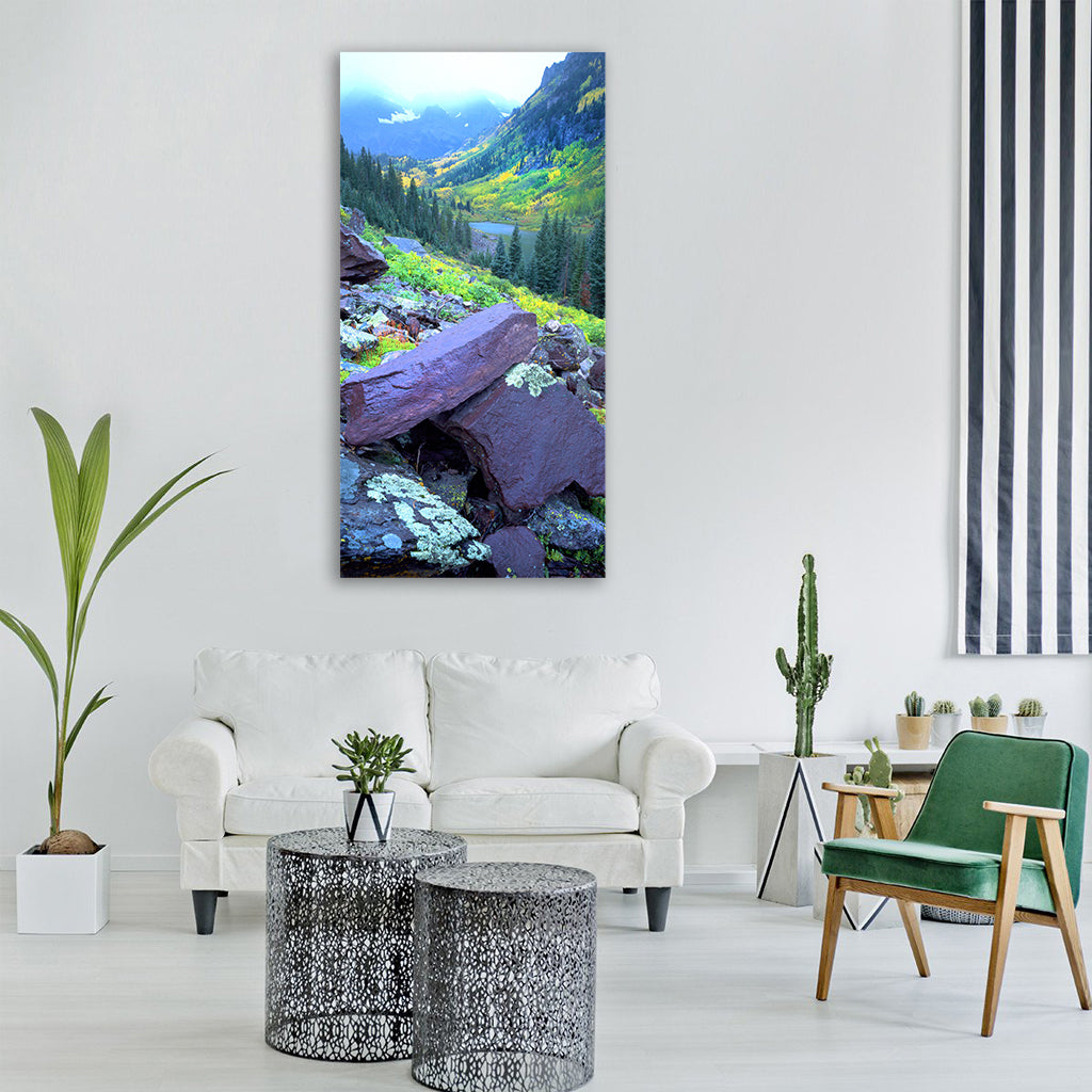 colorado rocks fall autumn rocky Vertical Canvas Wall Art
