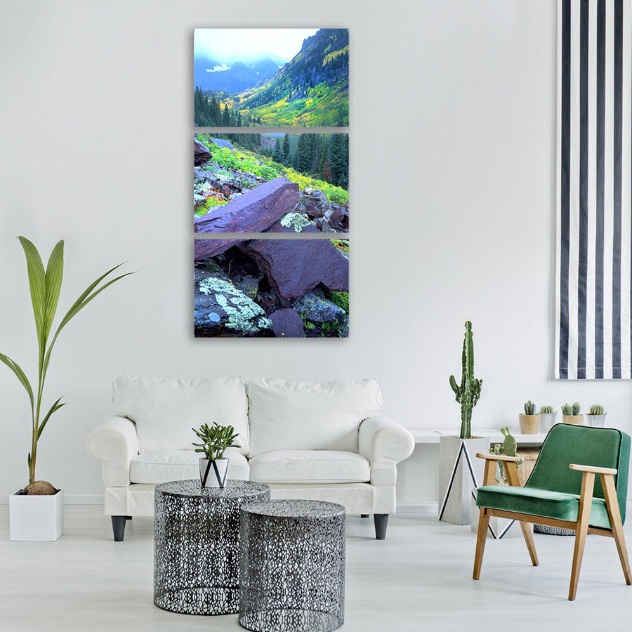colorado rocks fall autumn rocky Vertical Canvas Wall Art