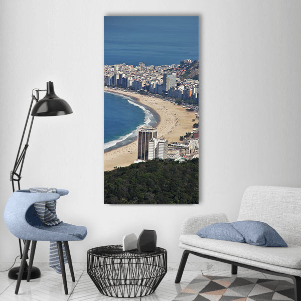 Copacabana view from sugarloaf Vertical Canvas Wall Art