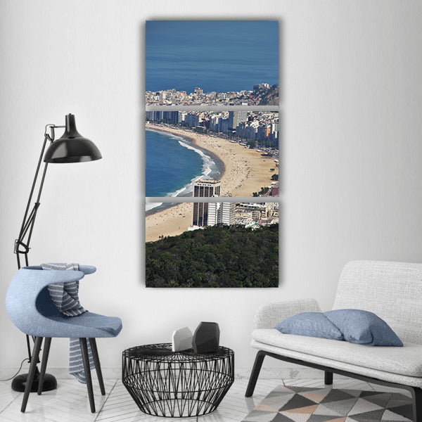 Copacabana view from sugarloaf Vertical Canvas Wall Art