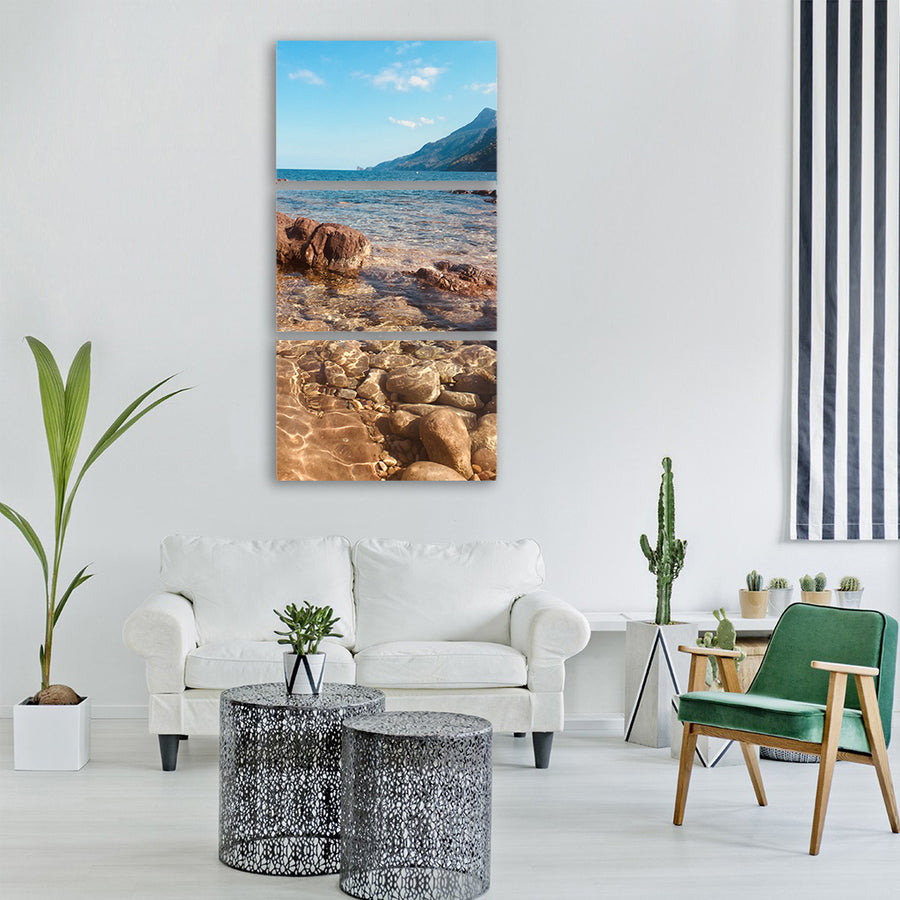 costa sea body of water nature Vertical Canvas Wall Art