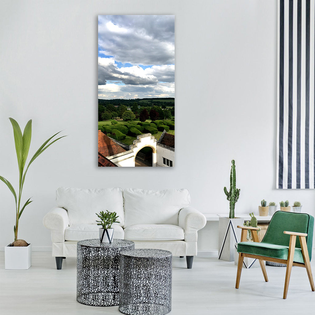 countryside sky hills view nature Vertical Canvas Wall Art