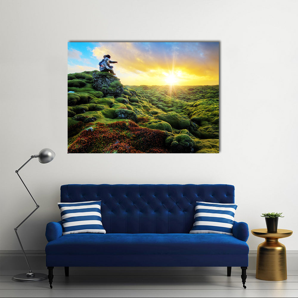 Love Is In The Air During Sunset In Iceland Multi Panel Canvas Wall Art