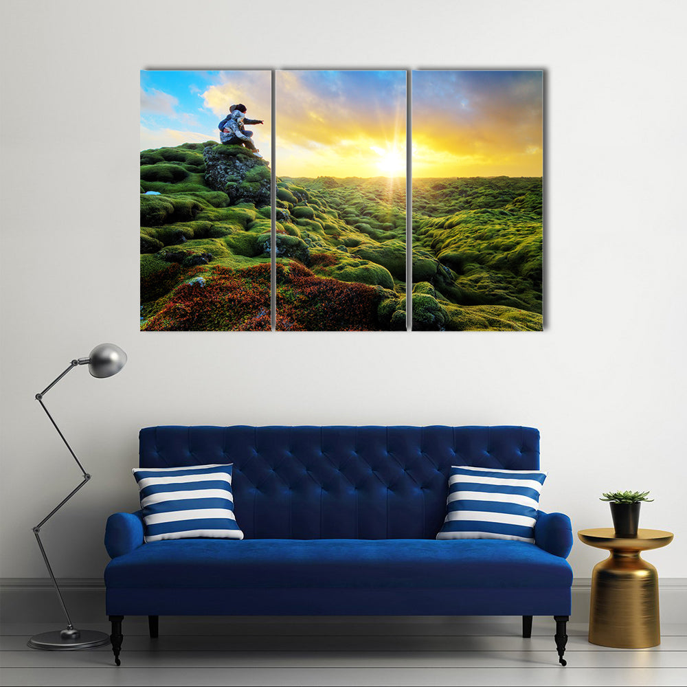 Love Is In The Air During Sunset In Iceland Multi Panel Canvas Wall Art