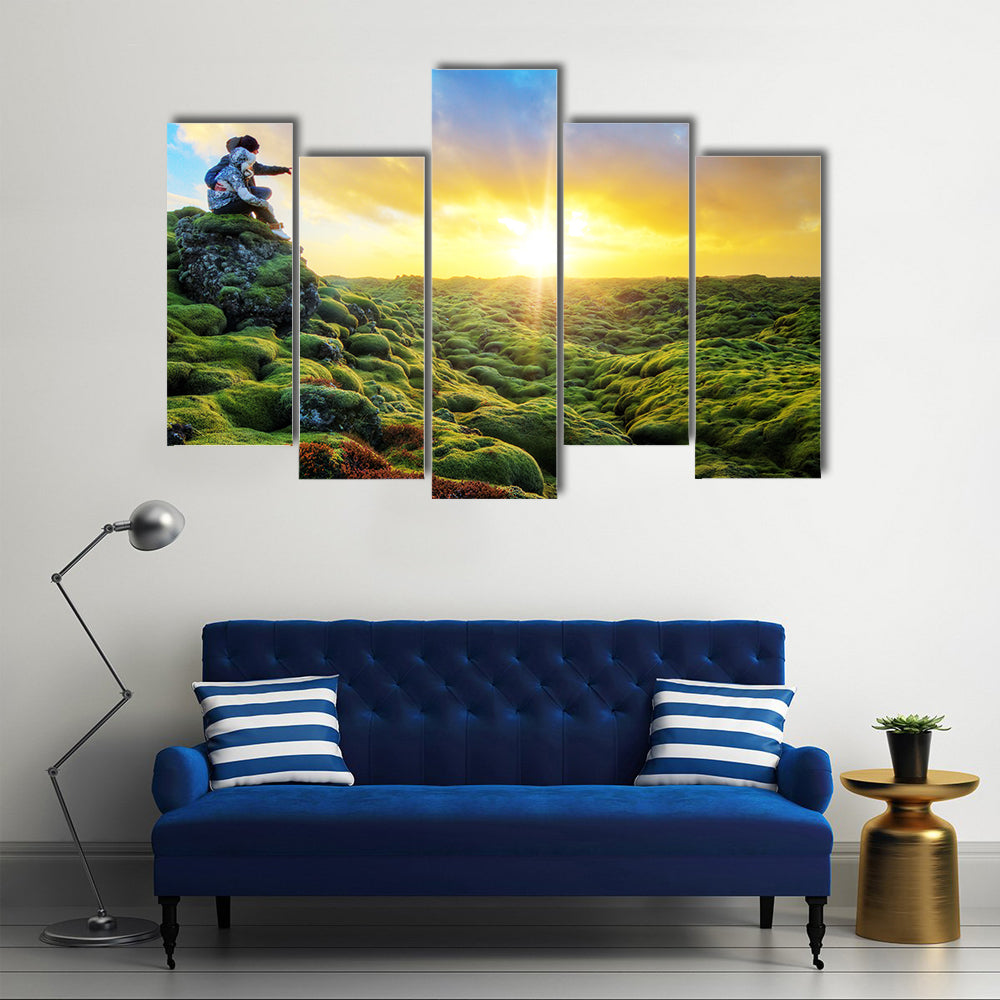 Love Is In The Air During Sunset In Iceland Multi Panel Canvas Wall Art