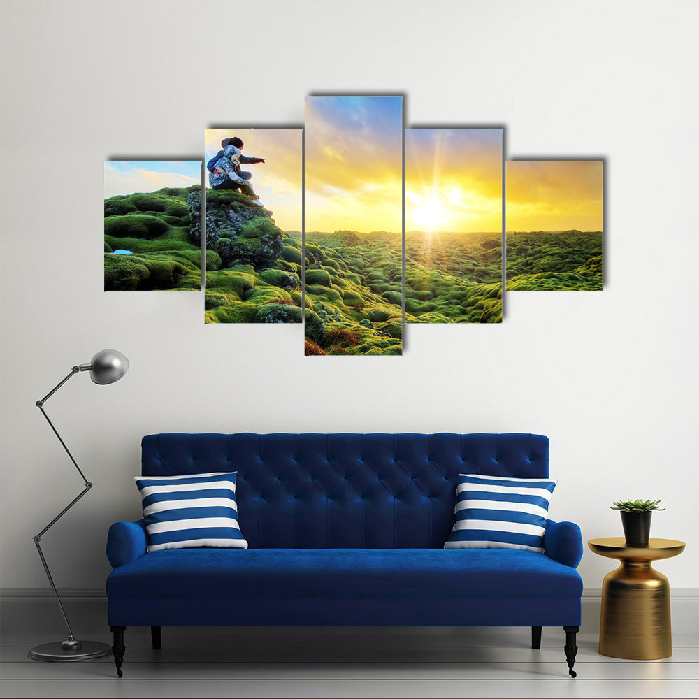 Love Is In The Air During Sunset In Iceland Multi Panel Canvas Wall Art
