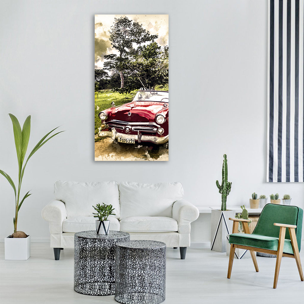 cuba oldtimer automobile Vertical Canvas Wall Art
