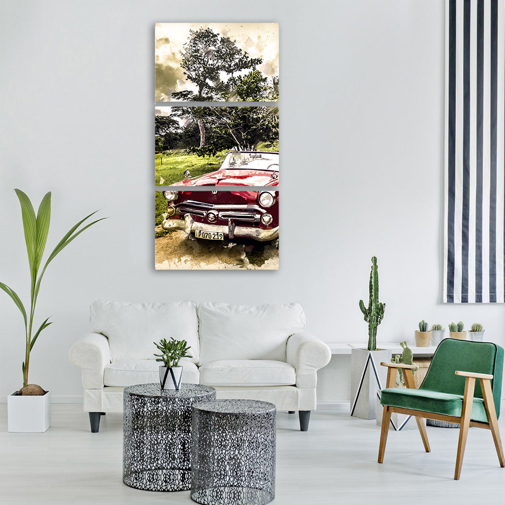 cuba oldtimer automobile Vertical Canvas Wall Art
