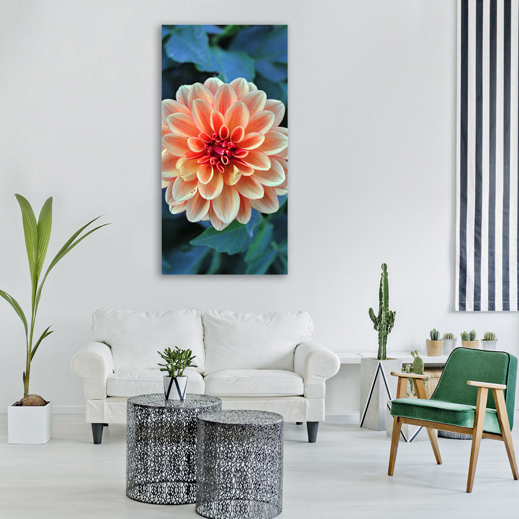 dahlia flower blossom bloom Vertical Canvas Wall Art