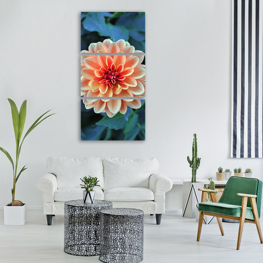 dahlia flower blossom bloom Vertical Canvas Wall Art