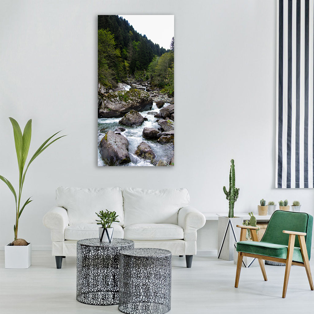 dd storm forest green streaming Vertical Canvas Wall Art
