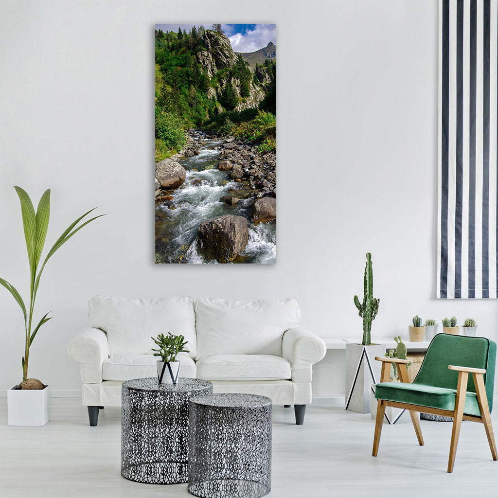 dd storm forest green streaming Vertical Canvas Wall Art