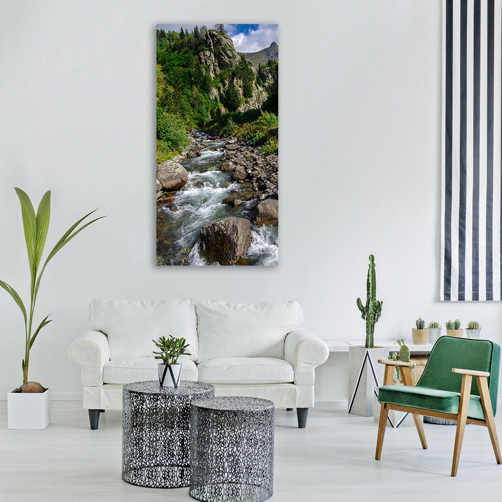 dd storm forest green streaming Vertical Canvas Wall Art