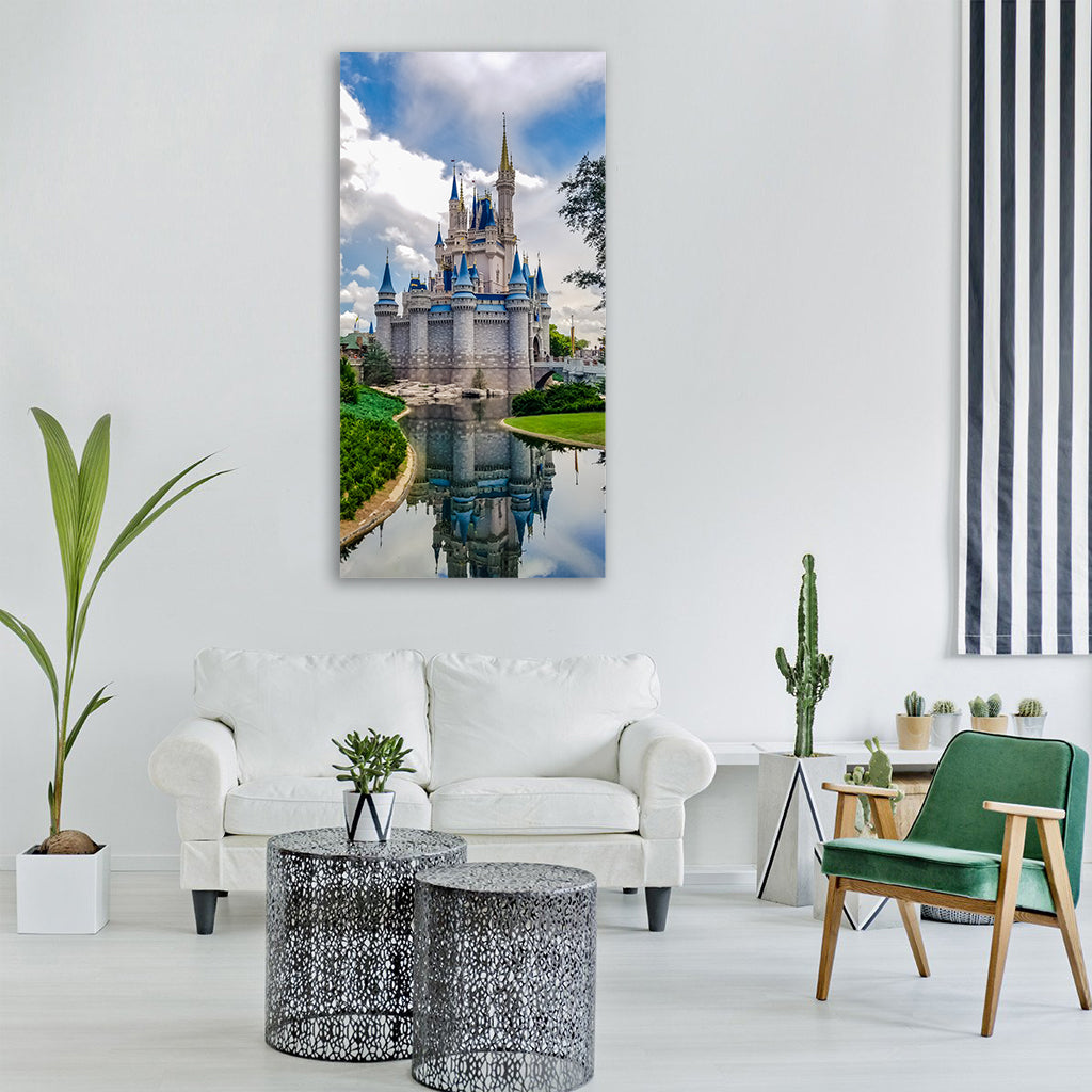 disney castle travel architecture Vertical Canvas Wall Art
