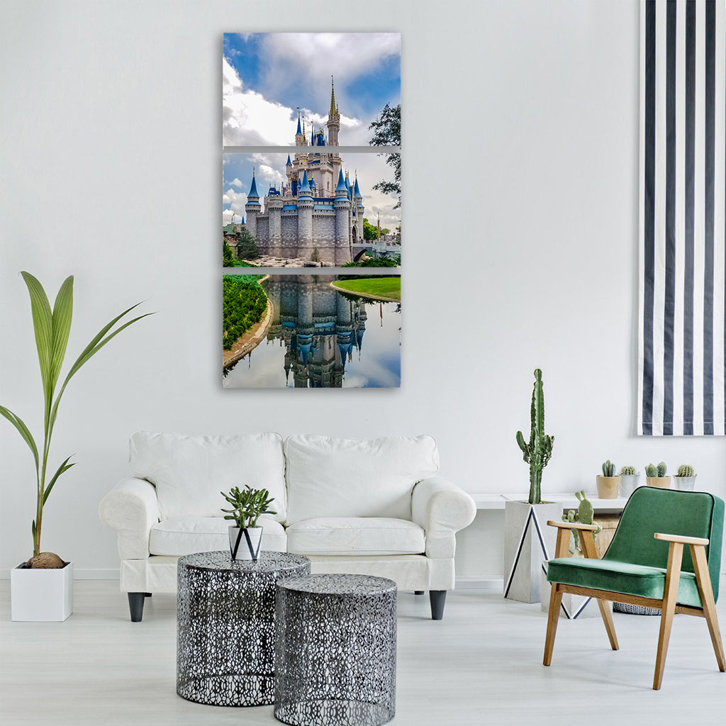 disney castle travel architecture Vertical Canvas Wall Art