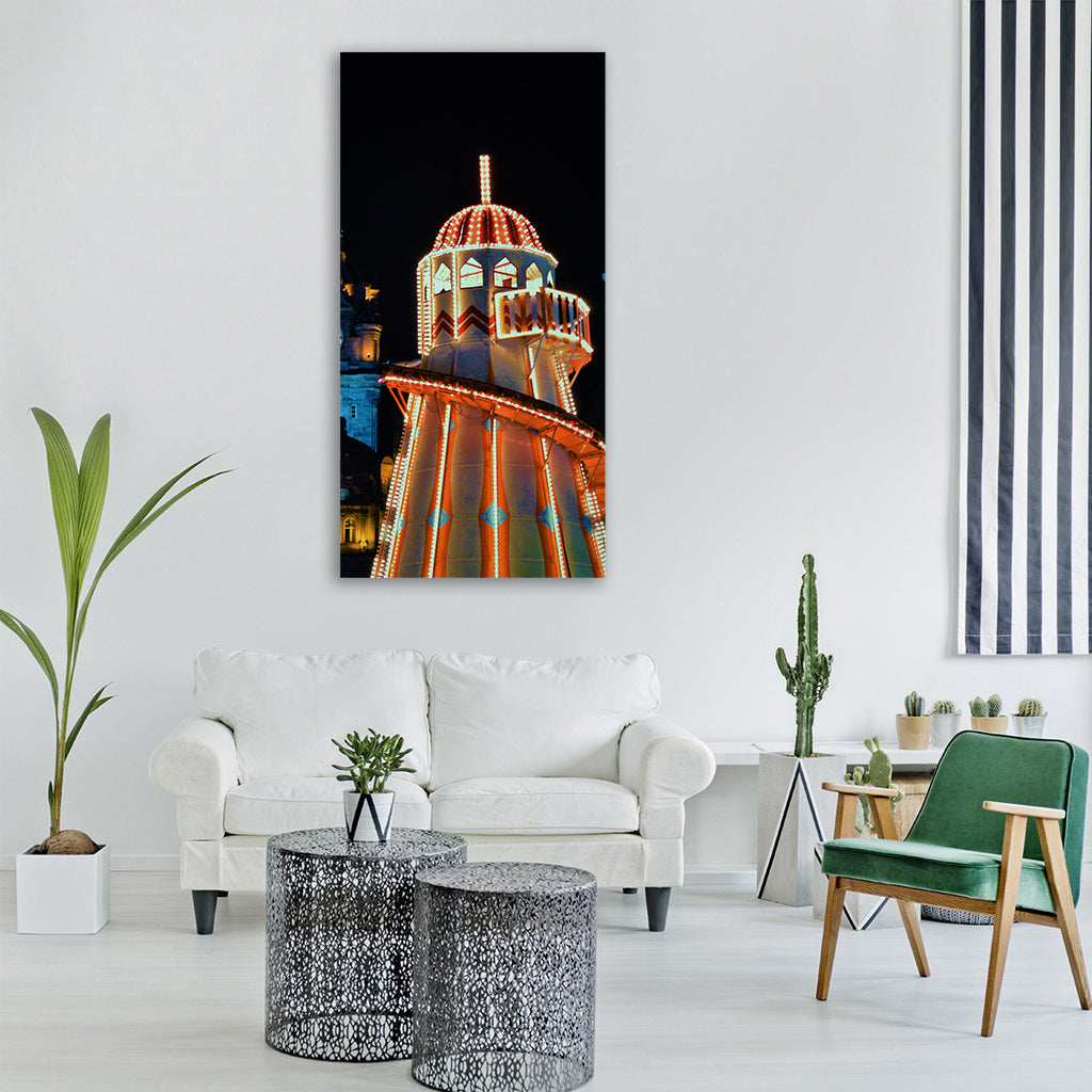 edinburgh christmas night winter Vertical Canvas Wall Art